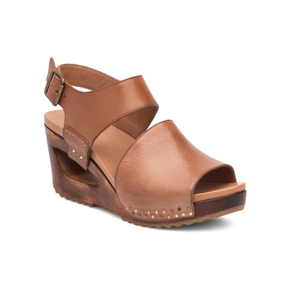 Dansko Brown Leather Wedge Sandals